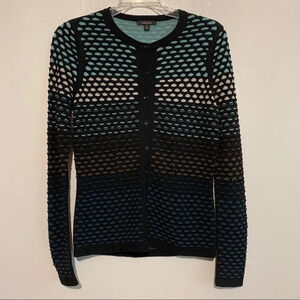 Carlisle Color Block Black Button Cardigan